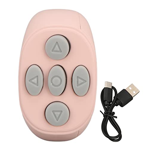 Bluetooth-Fernbedienung Page Turner, Elektronische Drahtlose Medien-Tasten-Fernbedienung für Selfies, Tragbarer Kamera-Fernauslöser(Rosa) von PUSOKEI