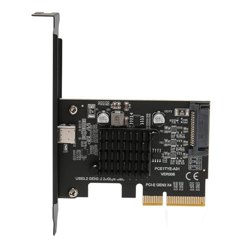 USB 3.2 Gen 2 Port PCIe Controller Karte, PCI Express auf Typ C 20 Gbit/s Erweiterungskarte, Plug and Play PCI E Karten, für Desktop PC Gehäuse von PUSOKEI