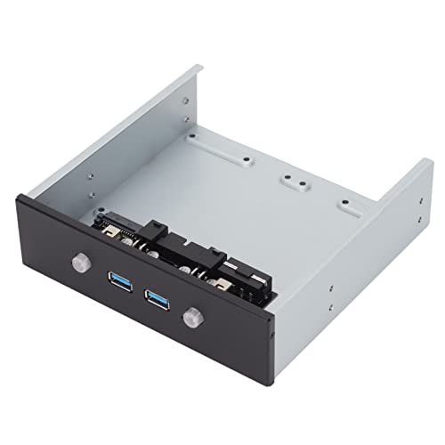 USB-Frontplattenadapter, Frontplatten-USB-Hub für Desktop, mit 2 Ports USB3.0, 2 Netzschalter, 2,5-Zoll-Festplattenhalterung, für Optisches Computerlaufwerk(PH7) von PUSOKEI