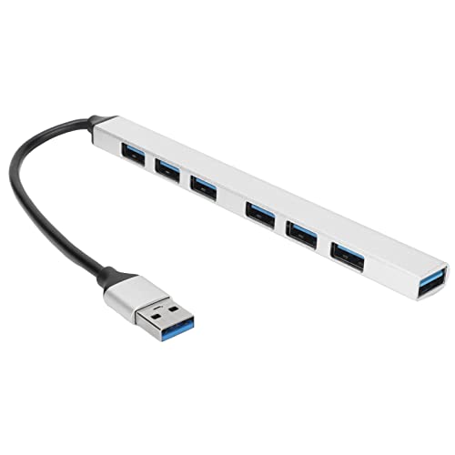 USB-Hub, 5 Gbit/s, 1 USB 3.0, 6 USB 2.0-Port-Extender, Hochwertige Materialien, Hohe Geschwindigkeit, 7 Ports aus Aluminiumlegierung, Einfach, Stilvoll, USB-Erweiterung für von PUSOKEI