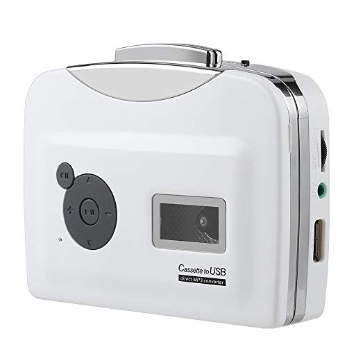 USB Kassettenspieler Kassette zu MP3 Konverter, tragbarer Stereo L/R Kassettenkonverter Rekorder, Kassettenspieler Kassette zu MP3 Digitalkonverter mit Kopfhörer für XP von PUSOKEI