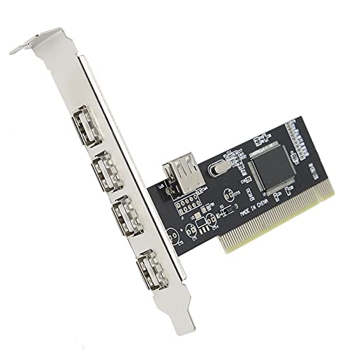 USB2.0-PCI-Karte, (4 Externe und 1 Interne) PCI-Erweiterungskarte an 4-Port-USB2.0-Hub-Adapter, Hochgeschwindigkeits-PCI-USB-Konverter für Desktop-Computer von PUSOKEI
