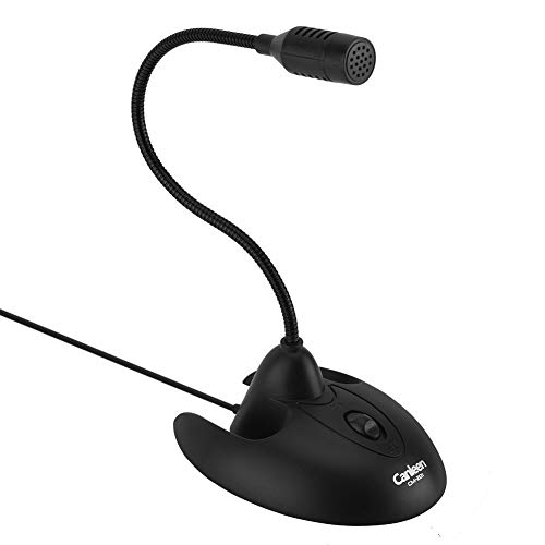 Universal Deskstop-Mikrofon 360 Flexibles Schwanenhals-Karaoke-Mikrofon 3,5-MM-Audioaufnahme-Computermikrofon für Bürobesprechungen, Online-Sprachchat, Computernetzwerk-Karaoke(Schwarz) von PUSOKEI