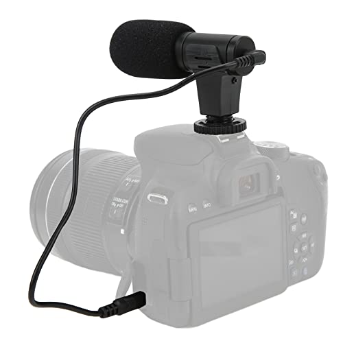 Universelles Videomikrofon für Smartphones, DSLR Kameras und Camcorder Mikrofon - Perfektes Kameramikrofon, 1/4 Zoll Schraube Kaltschuh, Winddichter Schwamm von PUSOKEI