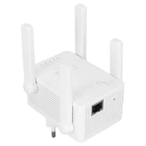 WLAN-Extender, WLAN-Booster und Signalverstärker, Internet-Booster mit Ethernet-Anschluss und 4 Antennen, AP/Router/Repeater-Modus, Automatische Kopplung, Plug-and-Play für von PUSOKEI