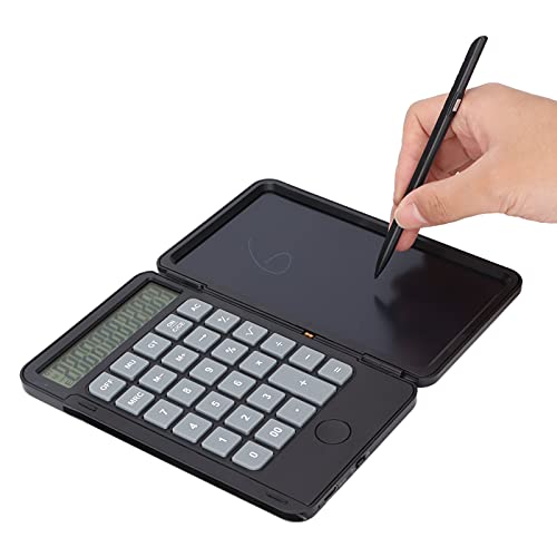 Wissenschaftlicher Taschenrechner für Den Schreibtisch, Tragbarer Faltbarer Taschenrechner mit 6,5-Zoll-LCD-Schreibtafel, Wiederaufladbarer Multifunktionaler Handschrift-Notizblock für(Schwarz) von PUSOKEI