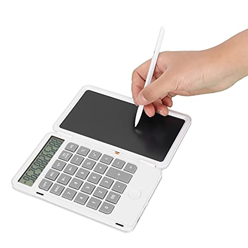 Wissenschaftlicher Taschenrechner für Den Schreibtisch, Tragbarer Faltbarer Taschenrechner mit 6,5-Zoll-LCD-Schreibtafel, Wiederaufladbarer Multifunktionaler Handschrift-Notizblock für(Weiß) von PUSOKEI