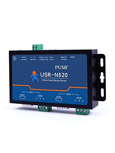 PUSR 2 Port Serial RS845 zu Ethernet Konverter unterstützt MQTT Modbus RTU auf Modbus TCP USR-N520 von PUSR