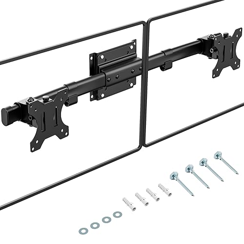 Dual Monitorhalterung Adapter für Monitor 13-27 Zoll, Dual Monitor Adapter für Monitor Halterung Arme für Computermonitore, Max. 10kg, VESA 75x75/100x100mm von PUTORSEN