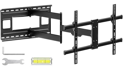 PUTORSEN 101 cm Wandabstand Langer Arm TV Wandhalterung Schwenkbar Neigbar max.VESA 800x400 mm für 43-80 Zoll Flach & Curved Fernseher oder Monitor bis zu 50 kg von PUTORSEN