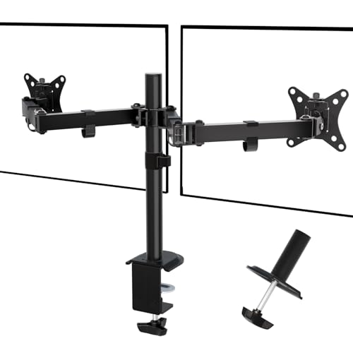 PUTORSEN Monitor Halterung 2 Monitore für 17-35-Zoll-Bildschirme, Neig- Schwenkbar und Dreht Monitorhalterung, 9 kg pro Arm, VESA 75/100mm von PUTORSEN