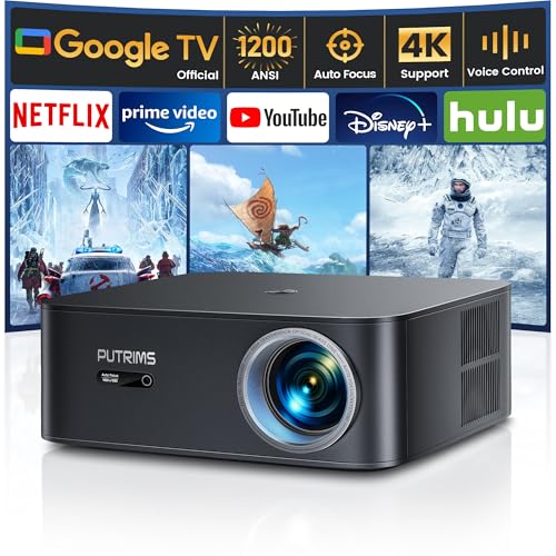 PUTRIMS 4K Google TV Beamer, Auto Focus/Keystone, 1200 ANSI, WiFi6 Bluetooth, Full HD 1080P, Sprachsteuerung, 50% Zoom, Heimkino/PPT/Außenbereich PUTRIMS 4K Google TV Beamer, Auto Focus/Keystone, 1200 ANSI, WiFi6 Bluetooth, Full HD 1080P, Sprachsteuerung, 50% Zoom, Heimkino/PPT/Außenbereich von PUTRIMS