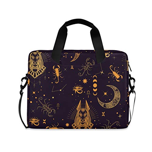 PUXUQU Ägyptischer Anubis Skorpion Mond Konstellation Alchimie Astrologie Laptoptasche 15.6 Zoll Laptop Tasche Aktentasche Hülle Notebooktasche Handtasche Schulter Tasche für Uni Arbeit Business von PUXUQU