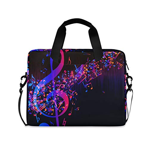 PUXUQU Abstrakt Musik Note Muster Laptoptasche 15.6 Zoll Laptop Tasche Aktentasche Hülle Notebooktasche Handtasche Schulter Tasche für Uni Arbeit Business von PUXUQU