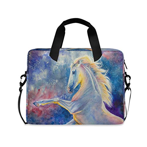 PUXUQU Aquarell Pferd Laptoptasche 15.6 Zoll Laptop Tasche Aktentasche Hülle Notebooktasche Handtasche Schulter Tasche für Uni Arbeit Business von PUXUQU