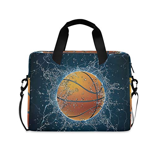 PUXUQU Basketball Ball auf Wasser Laptoptasche 15.6 Zoll Laptop Tasche Aktentasche Hülle Notebooktasche Handtasche Schulter Tasche für Uni Arbeit Business von PUXUQU