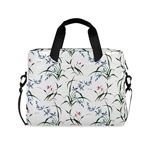 PUXUQU Chinesische Tinte Orchidee Laptoptasche 15.6 Zoll Laptop Tasche Aktentasche Hülle Notebooktasche Handtasche Schulter Tasche für Uni Arbeit Business von CMMT