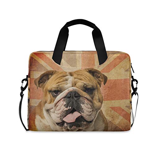 PUXUQU Englisch Bulldogge Hund Laptoptasche 15.6 Zoll Laptop Tasche Aktentasche Hülle Notebooktasche Handtasche Schulter Tasche für Uni Arbeit Business von CMMT