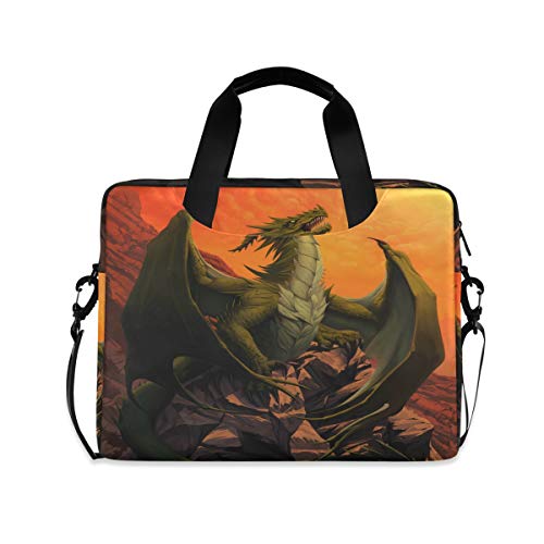 PUXUQU Fantasie Tier Drachen Laptoptasche 15.6 Zoll Laptop Tasche Aktentasche Hülle Notebooktasche Handtasche Schulter Tasche für Uni Arbeit Business von PUXUQU