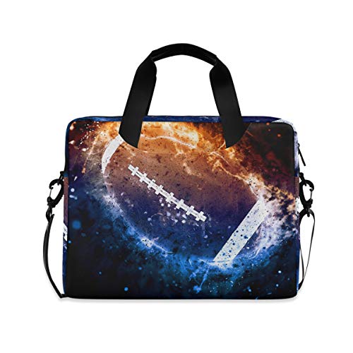 PUXUQU Galaxis Weltraum Amerika Fußball Laptoptasche 15.6 Zoll Laptop Tasche Aktentasche Hülle Notebooktasche Handtasche Schulter Tasche für Uni Arbeit Business von CMMT