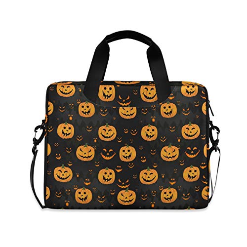 PUXUQU Glücklich Halloween Lustig Kürbis Laptoptasche 15.6 Zoll Laptop Tasche Aktentasche Hülle Notebooktasche Handtasche Schulter Tasche für Uni Arbeit Business von PUXUQU