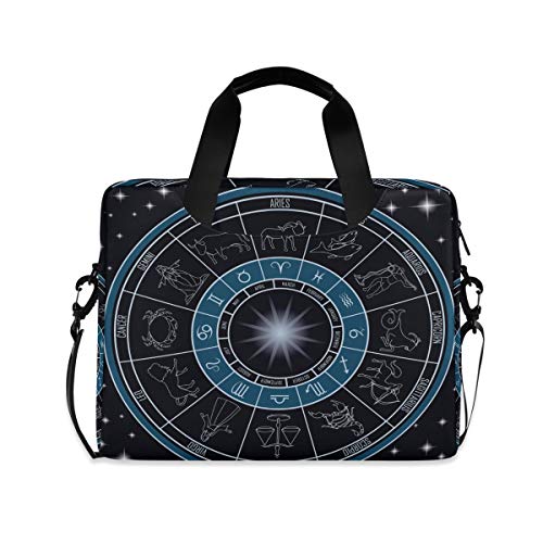 PUXUQU Horoskopkreis mit Sternzeichen Laptoptasche 15.6 Zoll Laptop Tasche Aktentasche Hülle Notebooktasche Handtasche Schulter Tasche für Uni Arbeit Business von PUXUQU