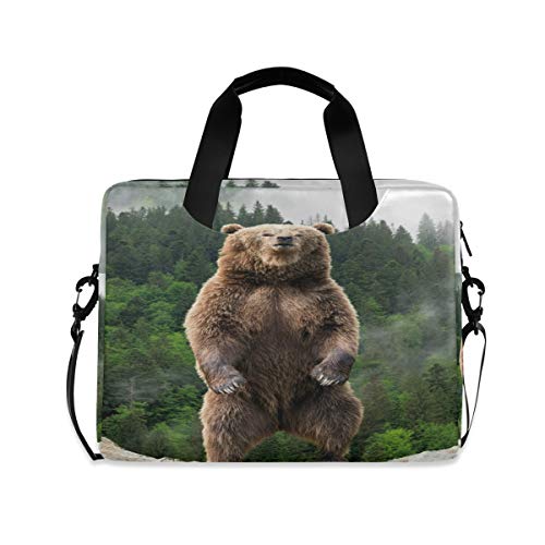 PUXUQU Jahrgang Braun Bär Laptoptasche 15.6 Zoll Laptop Tasche Aktentasche Hülle Notebooktasche Handtasche Schulter Tasche für Uni Arbeit Business von PUXUQU