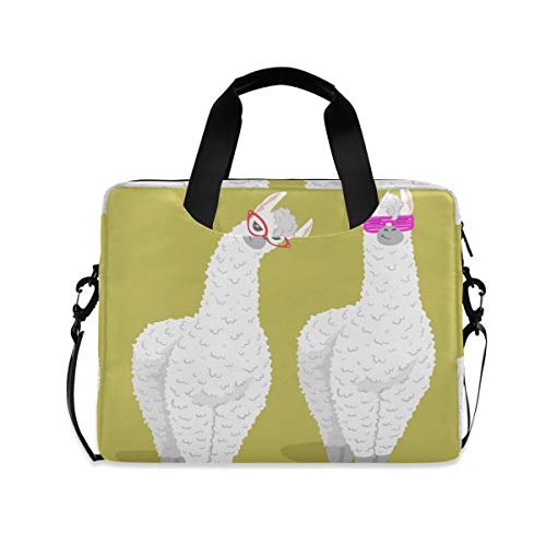 PUXUQU Lustig Lama Alpaka Laptoptasche 15.6 Zoll Laptop Tasche Aktentasche Hülle Notebooktasche Handtasche Schulter Tasche für Uni Arbeit Business von CMMT