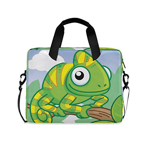 PUXUQU Schön Karikatur Chamäleon Laptoptasche 15.6 Zoll Laptop Tasche Aktentasche Hülle Notebooktasche Handtasche Schulter Tasche für Uni Arbeit Business von CMMT