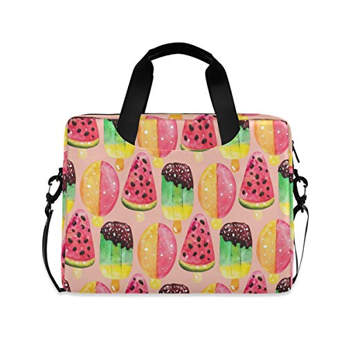 PUXUQU Süß EIS Creme Wassermelone Laptoptasche 15.6 Zoll Laptop Tasche Aktentasche Hülle Notebooktasche Handtasche Schulter Tasche für Uni Arbeit Business von PUXUQU