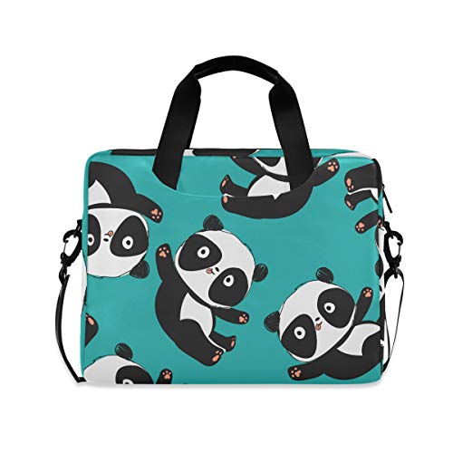 PUXUQU Süß Panda Muster Laptoptasche 15.6 Zoll Laptop Tasche Aktentasche Hülle Notebooktasche Handtasche Schulter Tasche für Uni Arbeit Business von PUXUQU