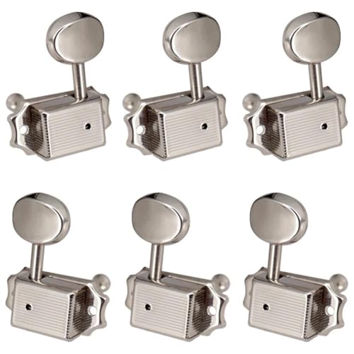 Gitarrenwirbel 6 stücke Gitarre 3L 3R Stimmschlüssel Pegs Knöpfe Maschine Kopf für LP EPI Stil Gitarre(Silver) von PUYTERD