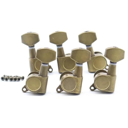 Gitarrenwirbel Tuner Machine Head Kleiner Quadratischer Griff 3L3R 6R 6L Für ST LP E-Gitarre(3r 3L) von PUYTERD