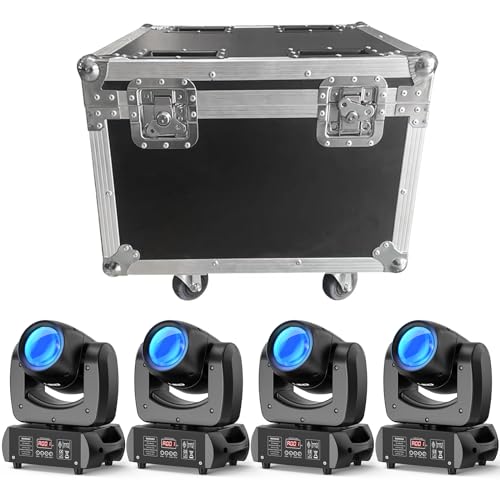 4er 100W Moving Head Beam 18 Prisma DMX512 RGBW LED mit Flightcase Transportkoffer Transportboxen Tragbarer von PUZILOZA