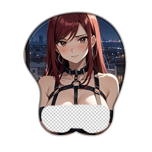 Fairy Tail Erza Scarlet 3D Mauspad, stereoskopisches Cartoon, rutschfestes Mauspad für PC und Laptops von PUrar