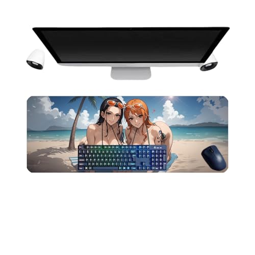 One Piece NaMi Robin Anime Mauspad, XL, 800 x 300 mm, wasserdichtes Gaming-Mauspad und 3 mm Basis aus rutschfestem Gummi, strukturierte Oberfläche One Piece NaMi Robin Anime Mauspad, XL, 800 x 300 mm, wasserdichtes Gaming-Mauspad und 3 mm Basis aus rutschfestem Gummi, strukturierte Oberfläche von Ereno