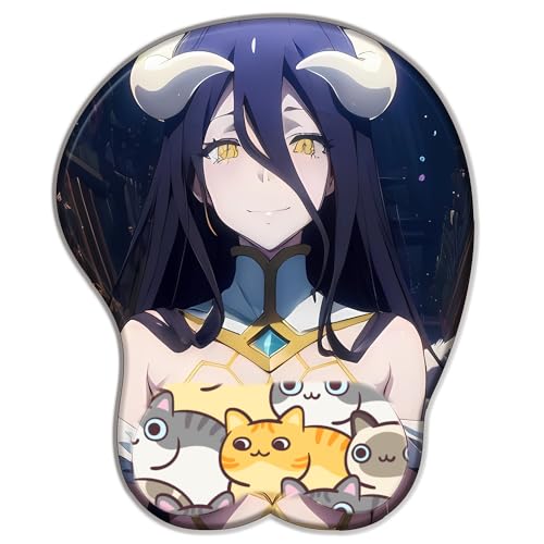 Overlord Albedo Anime Pretty 3D Anime Soft Mouse pad Ergonomic Gaming Mousepad, Suitable for PC Office Mouse Pads with Wrist Support von PUrar