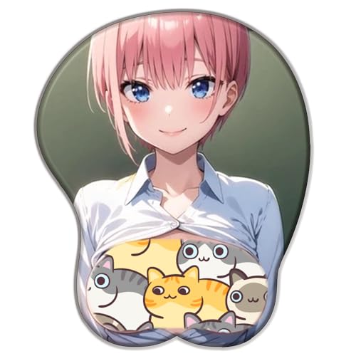 The Quintessential Quintuplets Nakano Ichika Anime 3D Mouse Pad Fun Wrist Support Gaming Anime Mouse Pad, ergonomische Handgelenkschutz Mauspad, geeignet als Geschenk für Mann von PUrar