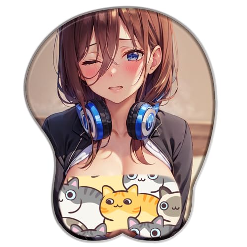 The Quintessential Quintuplets Nakano Miku Anime 3D Silikon Nette Weiche Mouse Pad Gaming Büro PC Schreibtisch Mouse Pad Supplies PC Zubehör Büro Mouse Pad mit Handgelenk Unterstützung von PUrar