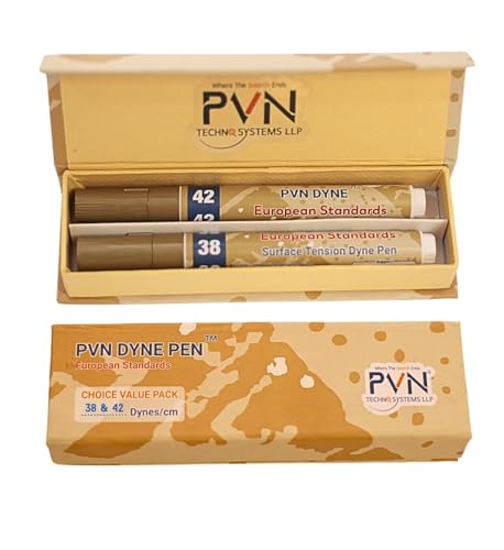 PVN DYNE Stift 38 & 42 Dynes/cm, beliebte Vorteilspackung, zur Messung der Oberflächenspannung, 2 Stück, Rotrosa PVN DYNE Stift 38 & 42 Dynes/cm, beliebte Vorteilspackung, zur Messung der Oberflächenspannung, 2 Stück, Rotrosa von PVN TECHNO SYSTEMS LLP