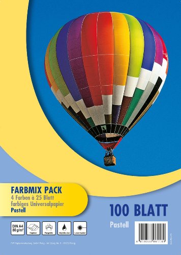 PVP 6118 - Kopierpapier A4, Farbmix Pastell, 4x25 Blatt, 80 g/m² von PVP