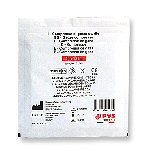 PVS GAZ111 Sterile Mullkompresse, 10 x 10 cm, 1 Stück von PVS