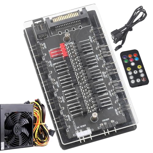 PW TOOLS ARGB-Controller-Hub | Sync-Lüfter-ARGB-Splitter | Multi-Ports ARGB Hub Sync Lüfter Splitter für PC Zubehör Temperaturregelung, Desktop RGB Header von PW TOOLS