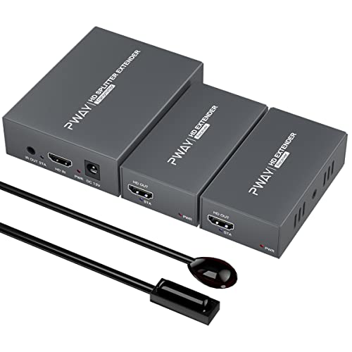 PW-HT246P2IR HDMI Extender Splitter 60m/196ft von Cat5e/Cat6/CAT7-Kabelunterstützung 4K@60Hz Auflösung 、 IR-Steuer- und POC-Funktion von PWAY