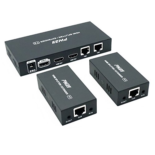 PW-HTS0102IR（POC） 1X2 Port HDMI Splitter Extender/Verteiler Ultra HD 1080P Ohne Verzögerung 60m über CAT6 Kable Unterstützt EDID and IR（1 In 2 Out） von PWAY