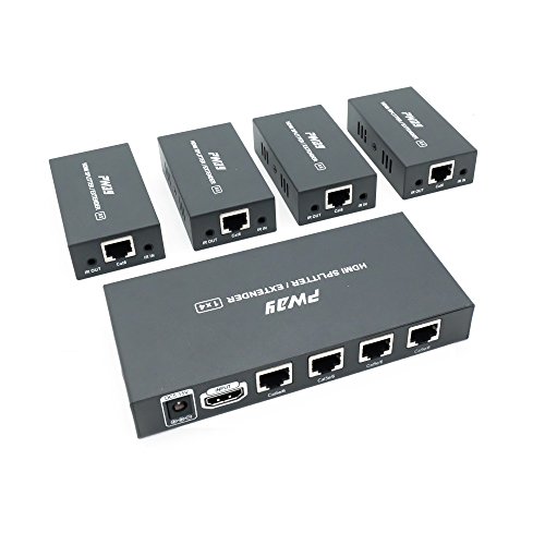 PW-HTS0104IR（POC） 1X4 Port HDMI Splitter Extender/Verteiler Ultra HD 1080P Ohne Verzögerung 60m über CAT6 Kable Unterstützt EDID And IR（1 In 4 Out） von PWAY