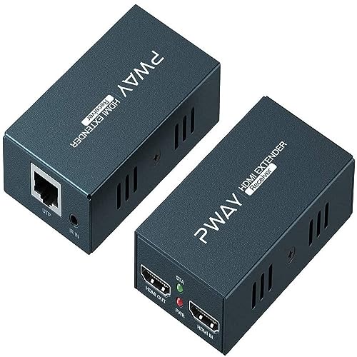 PWAY PW-HT225PIR HDMI Extender 195ft/ 60m Übertragung über Einzelne Cat5e / 6/7 Full HD 1080P Unterstützung IR Steuerung 3D EDID Loop-Funktion von PWAY