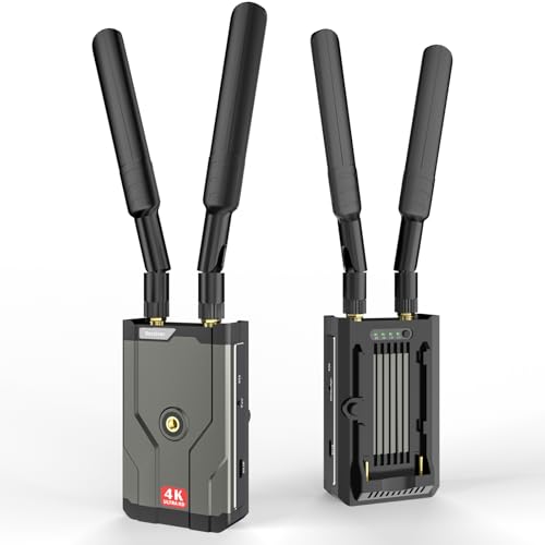 Wireless HDMI 4K,Wireless HDMI Transmitter and Receiver,150 m (492 Fuß) HDMI Extender Kit, 5GHz 4K@30Hz zum Streamen von DSLR, Laptop, Netflix, YouTube, PS4 auf Fernseher/Projektor von PWAY