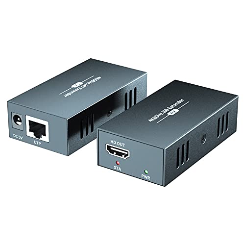 PWAYTEK 4K HDMI Extender, Ultra HD 4K@60Hz über Cat5e/6 bis zu 50m, erweitertes Audio und Video, unterstützt Loop Out, HDR, HDCP 2.2/1.4 YUV 444 von PWAYTEK