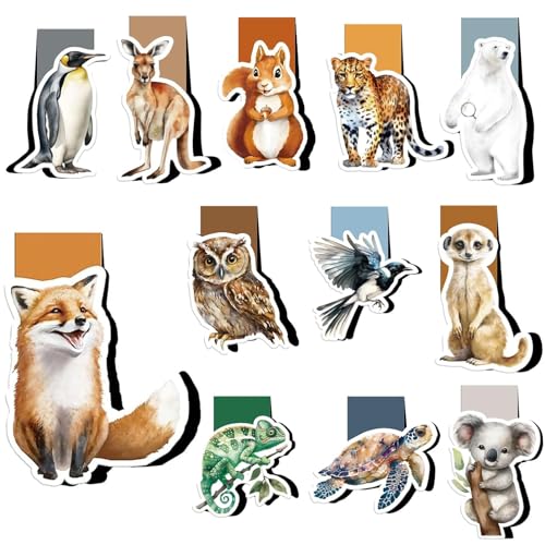Lesezeichen Kinder, Lesezeichen Magnetisch, 12 Stück SüSse Tiere Magnet Lesezeichen, Lesen ZubehöR, Kleine Geschenke füR SchüLer, Junge, MäDchen, Bbuchliebhaber Lesezeichen Kinder, Lesezeichen Magnetisch, 12 Stück SüSse Tiere Magnet Lesezeichen, Lesen ZubehöR, Kleine Geschenke füR SchüLer, Junge, MäDchen, Bbuchliebhaber von PWCTNT